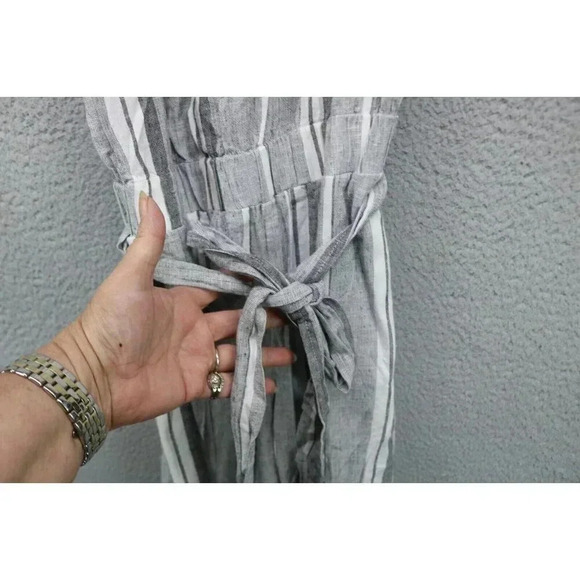 Cloth and Stone Anthropologie Linen Blend Wide Leg Jumpsuit-Size Small-Open Back - Picture 5 of 10